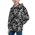 thumbnail image 2 of Fotbe Hand Drawn Snake Pattern Youth Pullover Hooded Sweatshirt, Boys Hoodie, Kangaroo Pocket Hoodie for Kids Girls -Small, 2 of 6