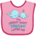 thumbnail image 3 of Inktastic My Great Aunt Whale-y Loves Me Boys or Girls Baby Bib, 3 of 4