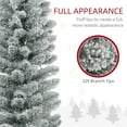 thumbnail image 4 of HOMCOM 6 Foot Artificial Snow Flocked Pencil Christmas Tree, 4 of 9