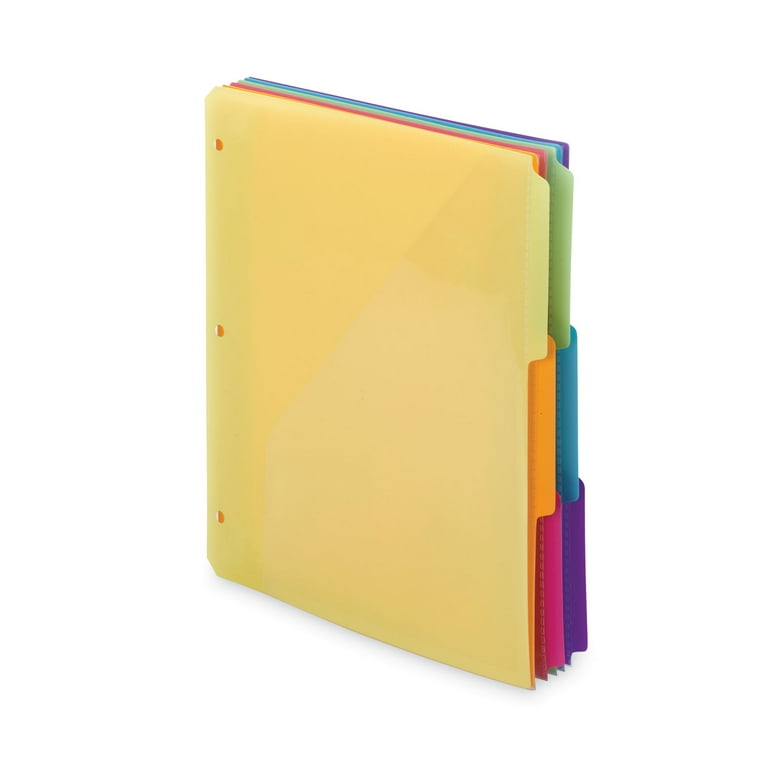 Three-Ring Binder Poly Index Dividers with Pocket, 9.75 x 11.25, Assorted Colors, 30/Box Three-Ring Binder Poly Index Dividers with Pocket, 9.75 x 11.25, Assorted Colors, 30/Box