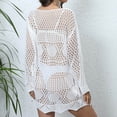 thumbnail image 5 of yueewhu Women Swimsuit Crochet Swim Cover Up 2026 Summer Bathing Suit Swimwear Mesh Knit Beach Dress Vacation Outfits (White, XXL), 5 of 9