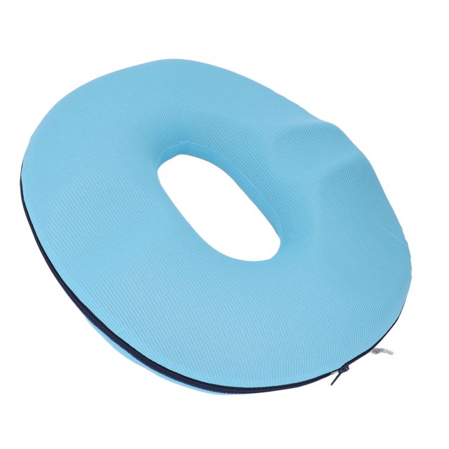 Almohada con forma de donut de espuma viscoelástica, Cojín para asiento, Fonda de Malla para emparazo posparto y hemorroides, cojín para silla de asiento de espuma