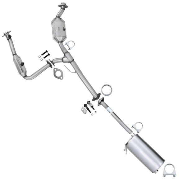 Northeastern Exhaust Pair of Catalytic with Extension Pipe and Muffler Kit Fits 2007-2011 Ford Ranger 4.0L - Direct Fit | EPA-Approved | Stainless Steel