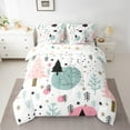 thumbnail image 2 of Manfei Cartoon Xmas Tree Bedding Comforter Set 7pcs for Boys, Magic Christmas Stars Queen Bedding Sets, Rustic Plant Botanical Reversible Queen Sheet Sets, Breathable Home Decor, 2 of 7