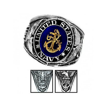 Official US Navy Deluxe Engraved Silver Color Ring