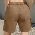 thumbnail image 6 of Cargo Shorts for Women Flat Front High Waisted Stretch Twill Summer Athletic Travel Hiking Shorts with Pockets S-2XL, 6 of 8