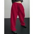 thumbnail image 5 of Men’s Baggy Sweatpants - Elastic Drawstring Waist, Wide-Leg Cotton Joggers with Deep Pockets for Casual Wear Red 2XL, 5 of 6