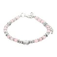 thumbnail image 1 of Pulsera de Cuentas para Mujeres 4mm Pulsera de Amistad con Corazón Pequeño 6-7.9 pulgadas, Rosa, 1 of 6