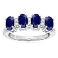 thumbnail image 2 of Star K� Oval 5x3 Genuine Sapphire 4 Four Stone Band Ring, 2 of 9