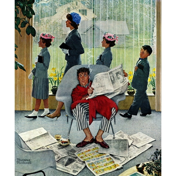Marmont Hill "Sunday Morning" by Norman Rockwell Painting Print on Canvas