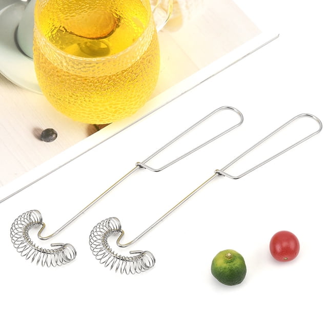 Professional Baking Tools Set, Egg Blender Whisk Blender Manual Egg Stirrer for Kitchen, Sturdy Stainless Steel Spring Ring Design for Good Elasticity and Loop Handle for Hanging (2 Pieces)