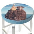 thumbnail image 3 of Xecao Elephant And A Giraffe Sitting On A Rock Admiring The Ocean Print Stool Covers Offer Stylish, Washable Protection for PU Round Bar Stools, Perfect for Home or Commercial Use.-12 inch, 3 of 7