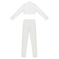 thumbnail image 5 of YiZYiF Kids Girls Sports Set Long Sleeve Crop Top with Sparkly Rhinestones Leggings Gymnastics Suit Tracksuit B White 16, 5 of 6