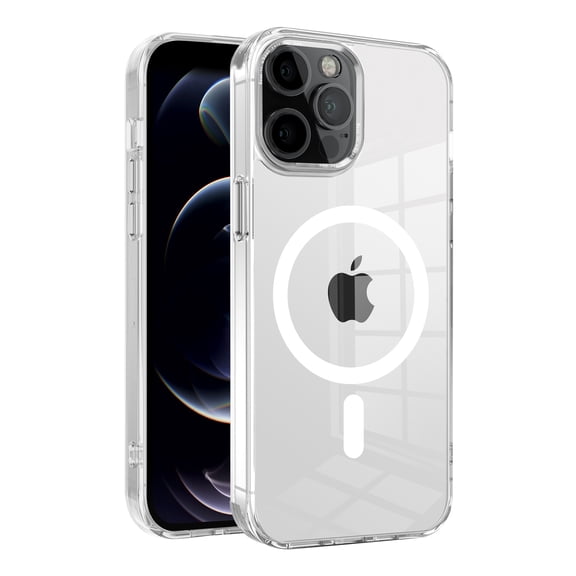 FIMART for iPhone 11 Pro Max Case Clear [Compatible with Magsafe Wireless Charging] Yellowing Resistant Magnetic Transparent Cover Protection Rugged - Transparent