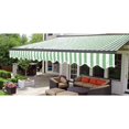 thumbnail image 1 of ALEKO Parasol Demi-Cassette Auvent de Terrasse Rétractable 10x8 ft Rayures Blanches Vertes, 1 of 5