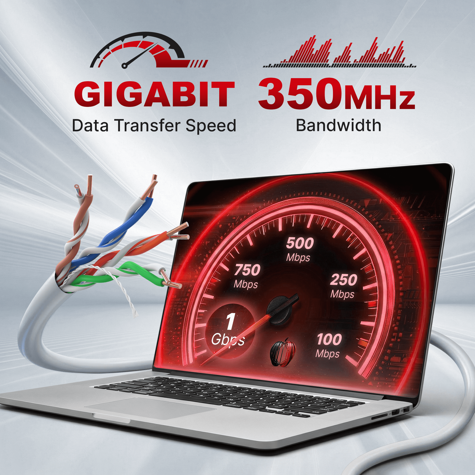 Big-A - 1000ft Cat5e Plenum Ethernet Cable, White, 350MHz, 24AWG UTP, CMP Rated, Solid Network LAN Cord, Compatible with Printer, Gaming Consoles, Router, VoIP Phones, POE IP Cameras