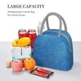 thumbnail image 3 of Insulated Lunch Tote Bag Denim Blue Lunch Bag for Women Men Light Grey, 3 of 7