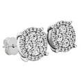 thumbnail image 2 of Dazzlingrock Collection Round White Diamond Cluster Flower Pushback Stud Earrings for Women (0.40 ctw, Color I-J, Clarity I1-I2) in 14K White Gold, 2 of 4