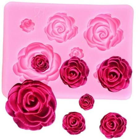 

Rose Flower Silicone Mold Cake Decorating Tool Candy Clay Chocolate Fondant