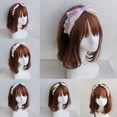 thumbnail image 5 of Big Bowknot Hair Hoop Vintage Lace Headband Headwear Fairy Headdress Accs Hair Hoop for Street, 5 of 8