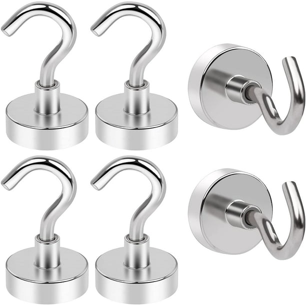 DIYMAG Magnetic Hooks Heavy Duty, 28Lbs Strong Rare Earth Neodymium Magnets with Hooks Hanging, Magnetic Hanger Strong Cruise for Kitchen, Home, Workplace, Office and Garage, Pack of 6 - Walmart.com