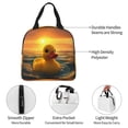 thumbnail image 3 of Rateoe Cartoon Swimming Yellow Duck Pattern Insulated Lunch Bag with Thick Aluminum Foil Lunch Tote Bag with Front Pocket for Men and Women, Ideal for Work, School, Picnics, and Travel, 3 of 5