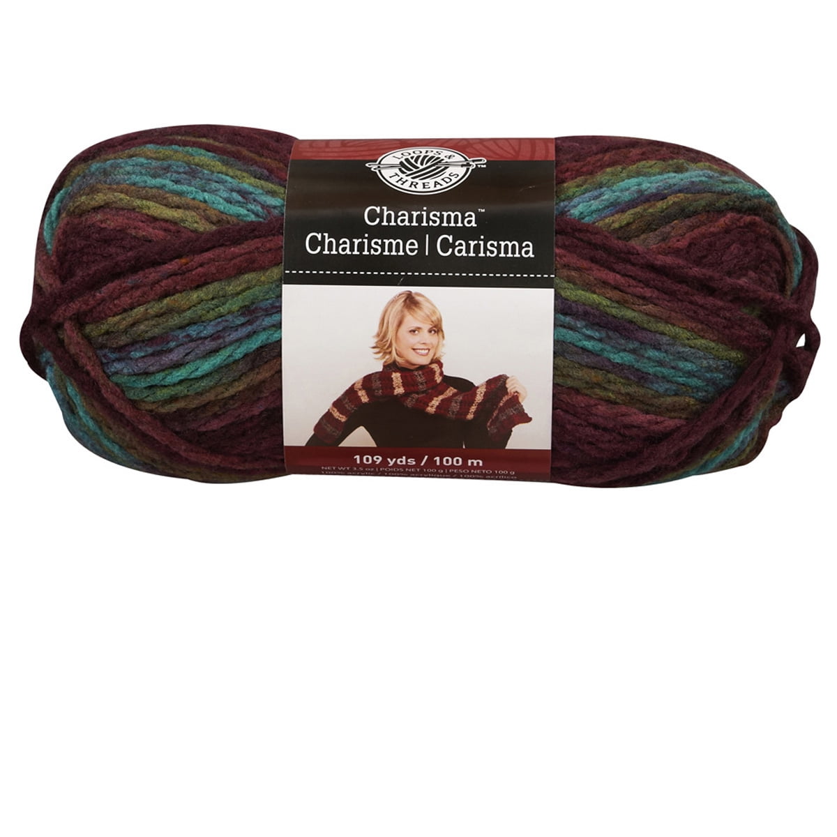 Loops & Threads Charisma Yarn - Multicolor Yarn for Knitting, Crochet, Weaving, Arts & Crafts - Mulberry, Bulk 6 Pack