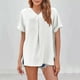 thumbnail image 2 of Tamaño Más Suelto Ajuste Camisetas para las Mujeres con Cuello en V de Manga Corta Suelta Camisa Superior, Poliéster, 2 of 6