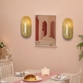 thumbnail image 3 of Sziqiqi Set of 2 Gold Textured Wall Sconces: Vintage Metal Candle Holders for Taper Candles Elegant Hanging Decor for Living Dining Room Fireplace Bedroom Easy Mount Oval Gold Leaf, 3 of 9