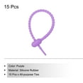 thumbnail image 3 of 15 Pack Reusable Silicone Ties, 8.5 Inch Cable Ties, Bread Ties Purple, 3 of 6