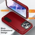 thumbnail image 6 of Kickstand Case for iPhone 16 Pro, Shockproof, Dropproof,slim & tough, Dustproof,Anti-Scratch,pocket-friendly,Rugged phone case, Slim Fit for iPhone 16 Pro Phone Case with Built-in Kickstand,Red/Black, 6 of 8