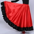 thumbnail image 2 of DPOIS Girls Full Circle Spanish Bull Dance Skirt Folkloric Mexican Skirt Red 6-7, 2 of 7