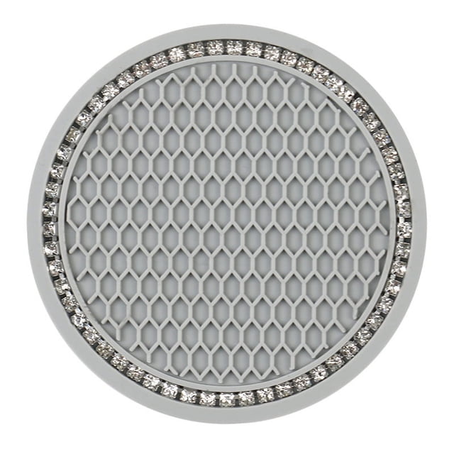 Alfombrilla para taza de agua de coche con forma de panal de abeja y rejilla creativa, multifuncional, con alfombrilla antideslizante de diamantes de imitación