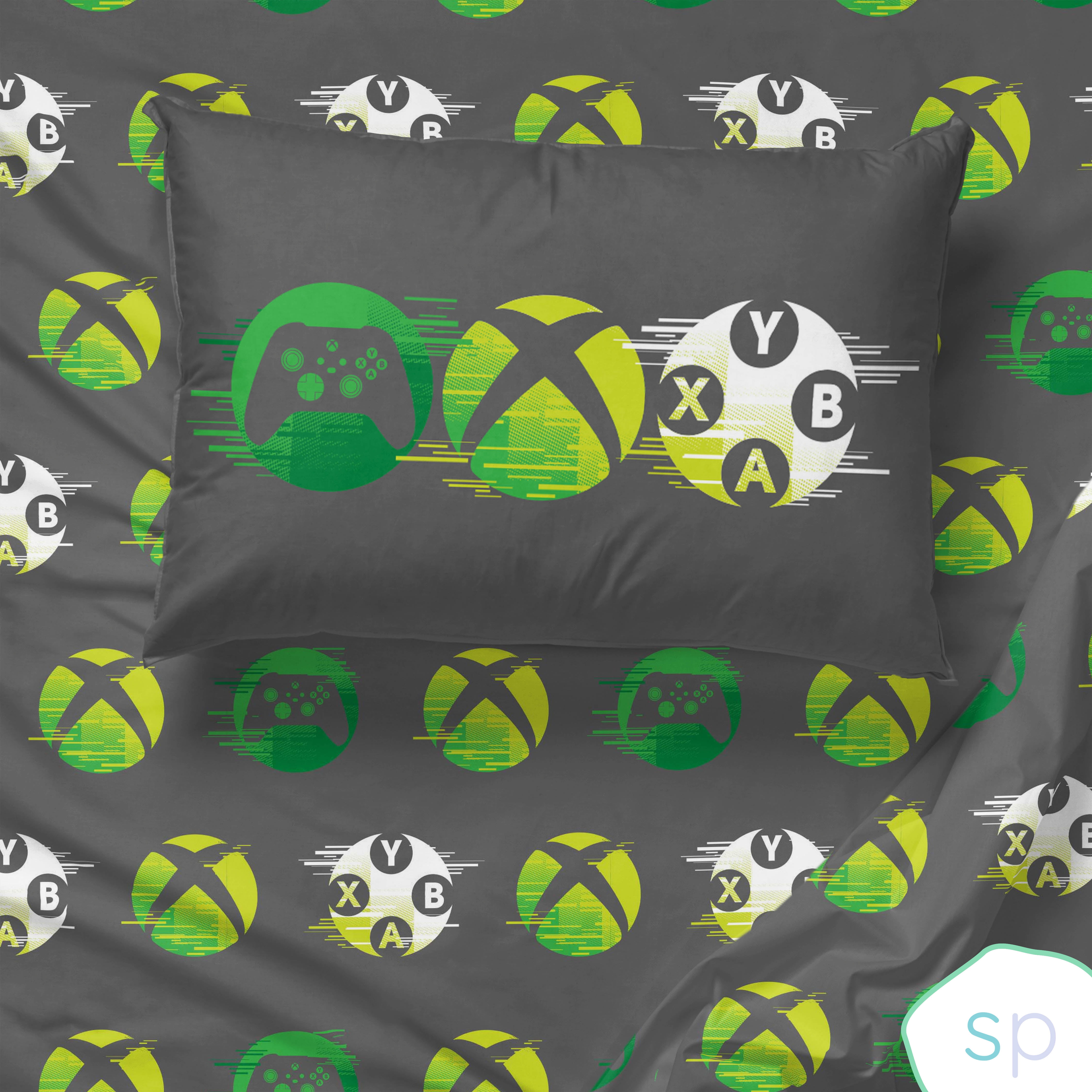 Xbox Kids 3-Piece Twin Sheet Set, Microfiber, Black, Microsoft
