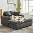 thumbnail image 2 of 54 Inch Chaise Lounge Chair Indoor, Oversized Upholstered Sofa Bed, Sleeper Couch Reading Chairs with Throw Pillows and Armrests,Comfy Corduroy Cloud Couches for Living Room,Bedroom, 2 of 9