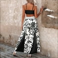 thumbnail image 4 of Women Solid Strap Vest Crop Top Fashion Print Elastic Waist Wide Leg Pants plus Size Jumpsuit Womens Pantsuits Chiffon Two Piece Sexy Wedding Guest Dress Womens Ski Winter Jumpsuits for Women Dressy, 4 of 5