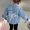 Blue, variant on VOUZZA Big Girls Denim Jacket Oversized Casual Drop Shoulder Blue Jean Coat with Giant Bow Back Outerwear 4-14Y