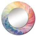 thumbnail image 3 of Designart "Spiraling Rainbow Serenade" Abstract Spirals Multicolor Large Round Mirror - Round Office Mirror Wall Decor - Modern Round Printed Mirror - 23" x 23", 3 of 7
