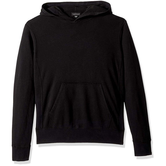 Velvet by Graham & Spencer Men’s Little Havana Hoodie with Pocket and Ribbing (Black, M)