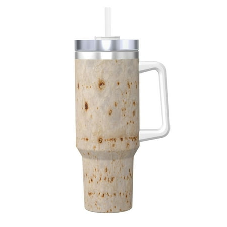 

Logiee Tortilla4 Print 40OZ Ice Bully Cup with Handle and Straw Double Wall Stainless Steel Tumbler Travel Coffee Cup with Lid Summer Insulation and Cooling Cup