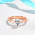 thumbnail image 3 of Love Heart Silver/Gold/Rose Gold CZ Band 925 Silver Womens Wedding Ring Sz 4-9.5, 3 of 7
