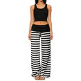 thumbnail image 3 of REDARER Womens Striped Palazzo Pants Fold Over Waistband Wide Leg Loose Fit Casual Trousers,L, 3 of 8
