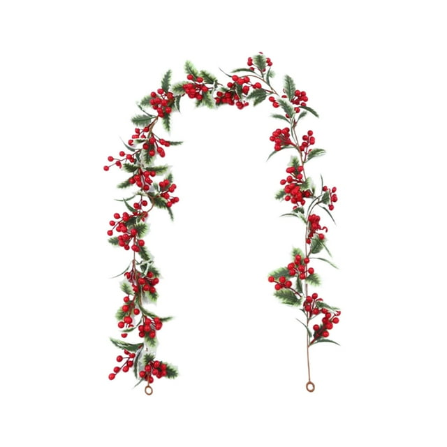 Ordin节 Décorations de Fête Guirlande de Baies Rouges en Rotin Doux 68,8 Po de Long 1 Pce Décoration de Vacances en Plastique Multicolore