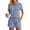 Grey Blue, variant on Lounge Sets for Women Summer 2 Piece Outfits V Neck Shirts and Shorts Sets Casual Matching Sets