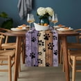thumbnail image 2 of Purple Brown Table Runner - 90 Inch Long, Kitchen Dining Table Runner Dresser Scarves, Rustic Farmhouse Dog Paw Vintage Farmhouse Decor for Coffee Tables Wedding Party Banquet, 2 of 8