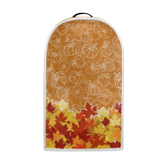 HELLHERO Reusable Food Processor Cover with Maple Leaf Pumpkin & Hand Strap 15.94"H x 9.45"L x 7.28"W