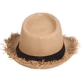 thumbnail image 2 of CoCopeaunt Sun Hat Men's Summer Sun Block Jazz Cap Solid Color Breathable Straw Woven Top Hat Outdoor Sun Hat, 2 of 6