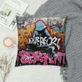 thumbnail image 2 of MLJA Graphic Throw Pillow Cushion Cover, Culture New York City Wall Graffiti Art Spray , Decorative Square Accent Pillow Case, Aqua Vermilion, 2 of 5