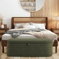 thumbnail image 3 of KOSSMAI Upholstered Storage Bench Ottoman 45.5" For Living Room Bed Room Office Entry Green, 3 of 7
