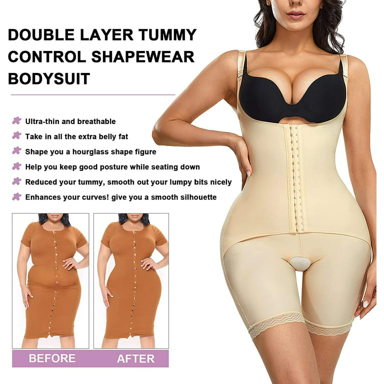 Fajas Colombianas One Shoulder Double Layer Bodysuit Seamless Waist Trainer  Body Shaper Women Tummy Control Butt
